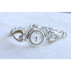 Brighton Charleston Ladies Dress Watch Two Tone Gold Silver Toggle 7-8.5" Works